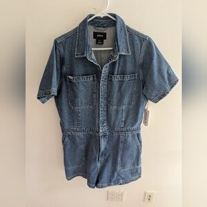 ATWYLD Denim Short Sleeve Romper